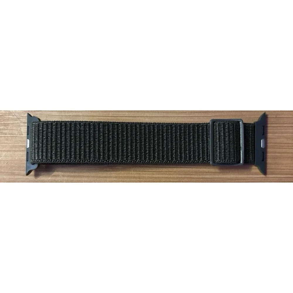 NEW Black Sport Nylon Loop Adjustable Band for Apple Watch 42mm/44mm/45mm